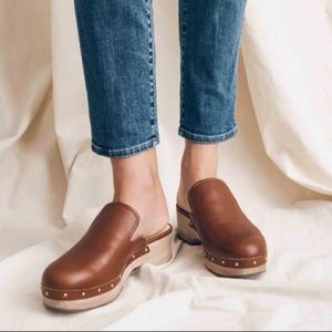 J. Crew Leather Clogs Size 12 Warm Sepia Lightly Used